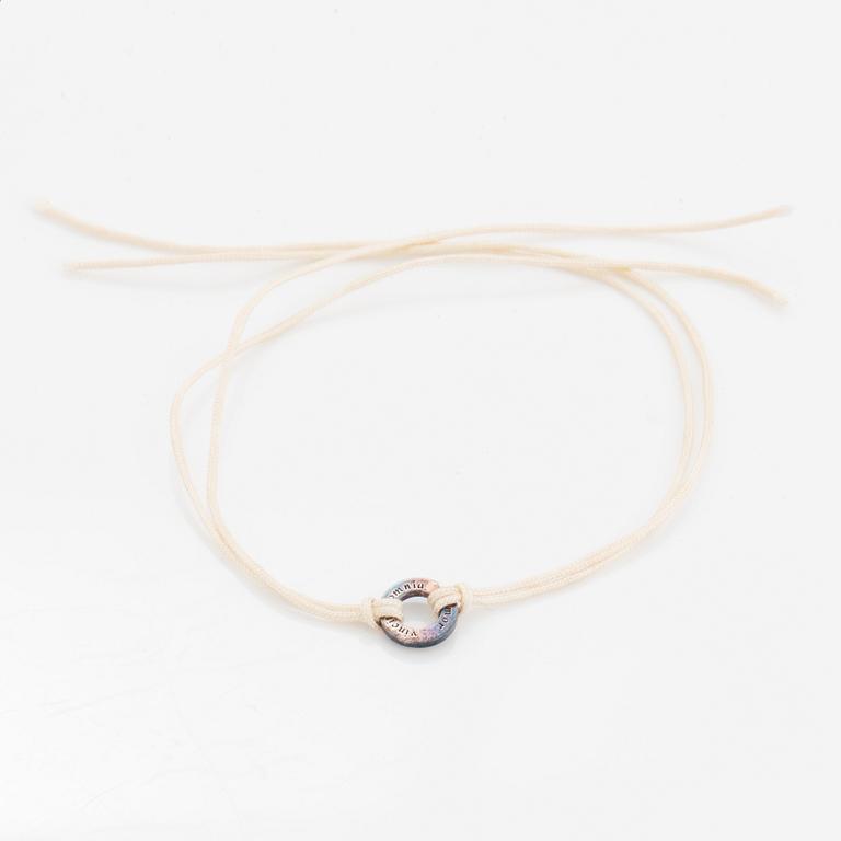 Efva Attling, ring, armband och hänge med kedja, 'love bead' silver med rökkvarts.