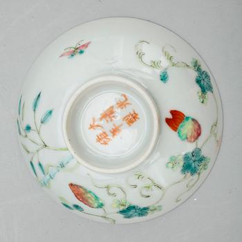 FAT samt SKÅL, 5 delar, porslin Kina 1800 samt 1900-tal.