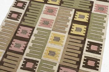Märta Måås-Fjetterström, a carpet, 'Nyponblomman', flat weave, c. 163 x 105 cm, signed AB MMF.