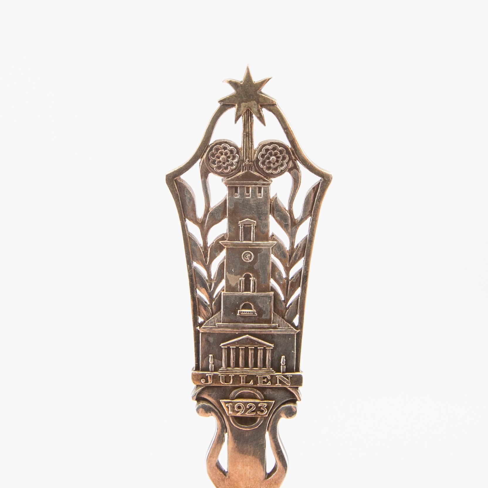 Anton Michelsen, anniversary spoons 10 pcs sterling silver for Georg Jensen, Denmark, second half of the 20th century.