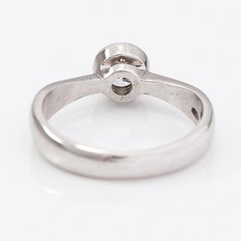 A 14K white gold ring with a ca. 0.50 ct diamond according to engraving.