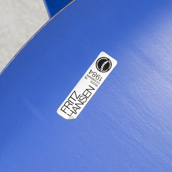 ARNE JACOBSEN, STOLAR, 6 st, "Sjuan", märkta, Fritz Hansen, Danmark, 1980-tal.