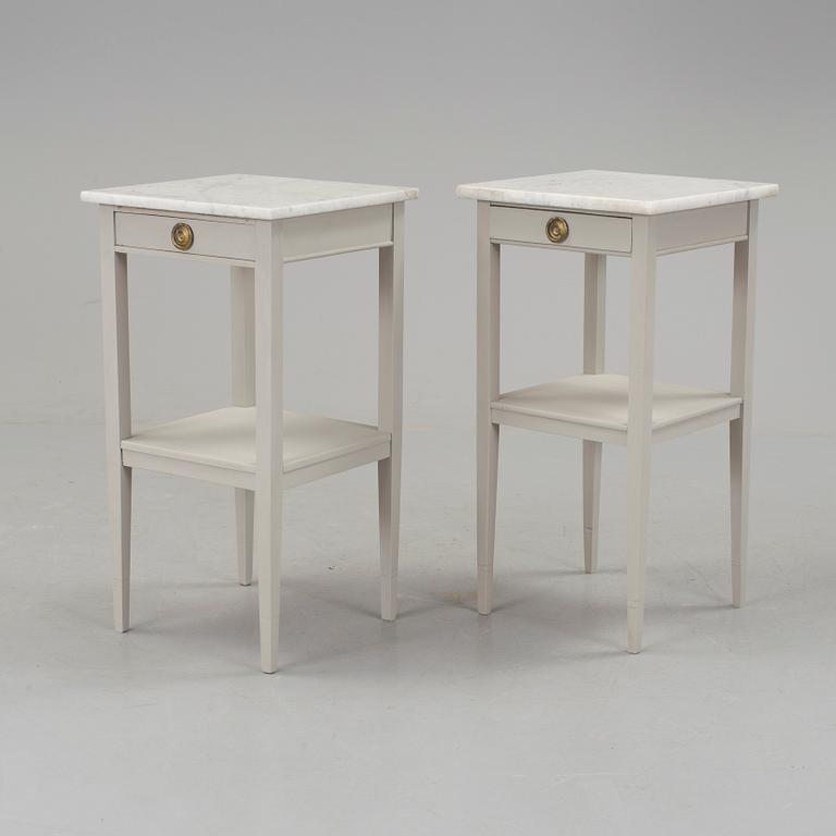 A pair of bedside tables, early 20th century.