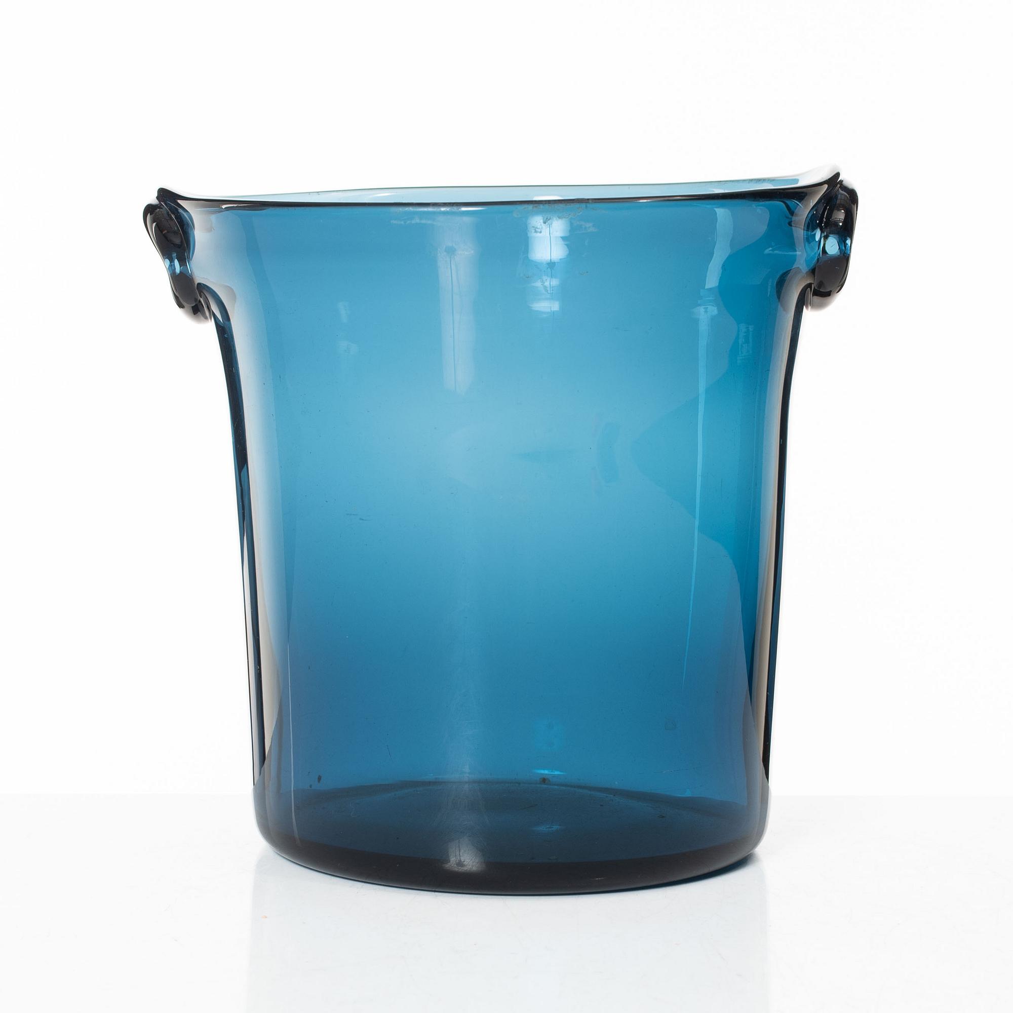 Nils Landberg, wine cooler, glass, Orrefors, 1950's.