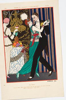 George Barbier, mapp med originalteckning och planscher, "Modes et Manières d'Aujourd'Hui (3e Année)", Frankrike, 1914.