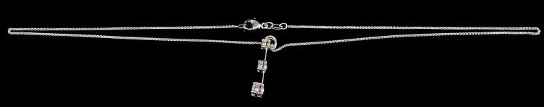 HÄNGSMYCKE, 18k vitguld med 3 briljantslipade diamanter, tot. ca 0.60 ct.