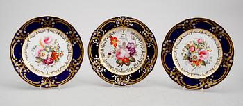 TALLRIKAR, 3 st, Davenport, 1800-talets första hälft.