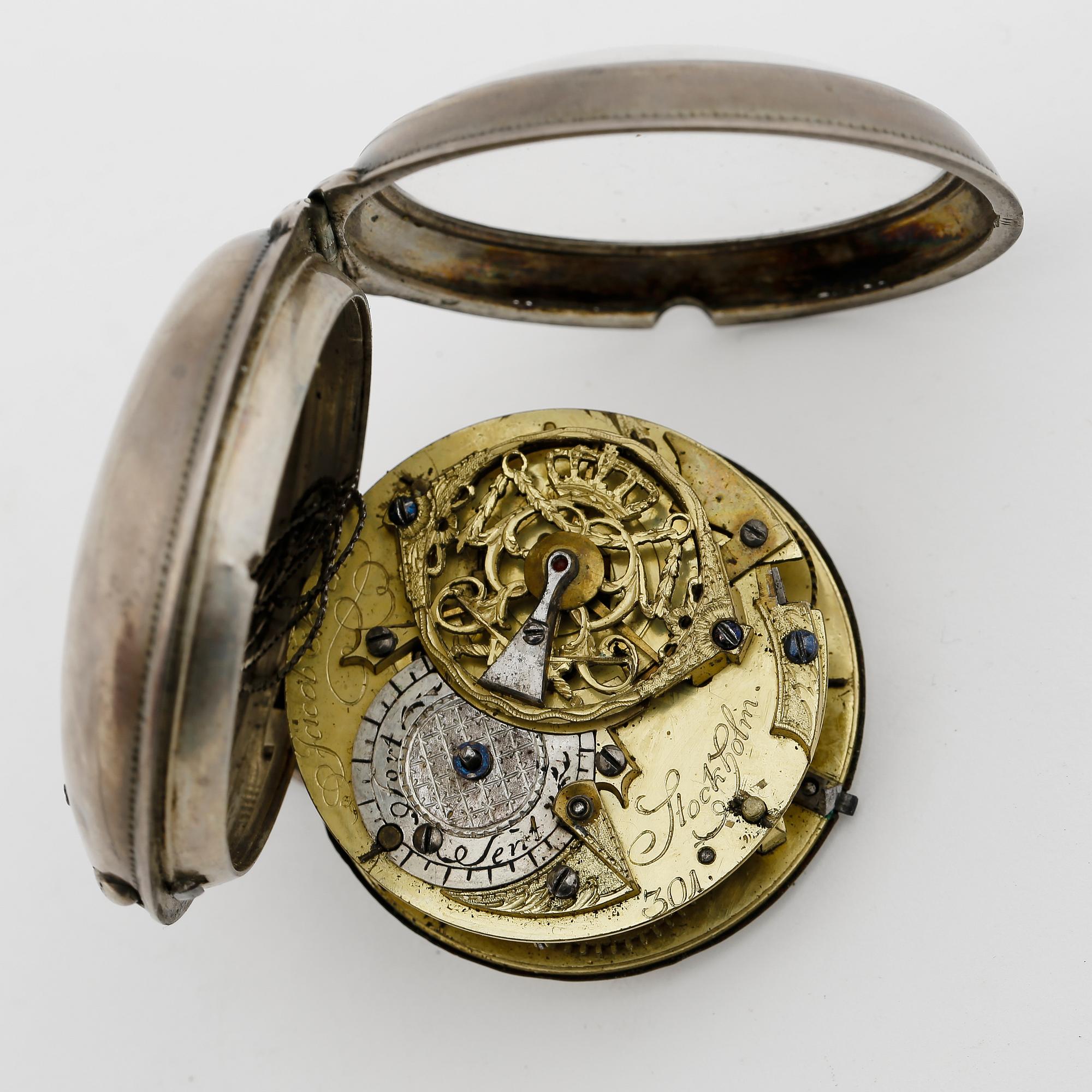 HERRFICKUR, silver, Jacob Kock, verksam 1762-1803 i Stockholm. Vikt ca 111 gram.
