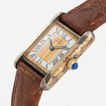 must de CARTIER, Tank, wristwatch, 20.5 x 20 (28) mm.