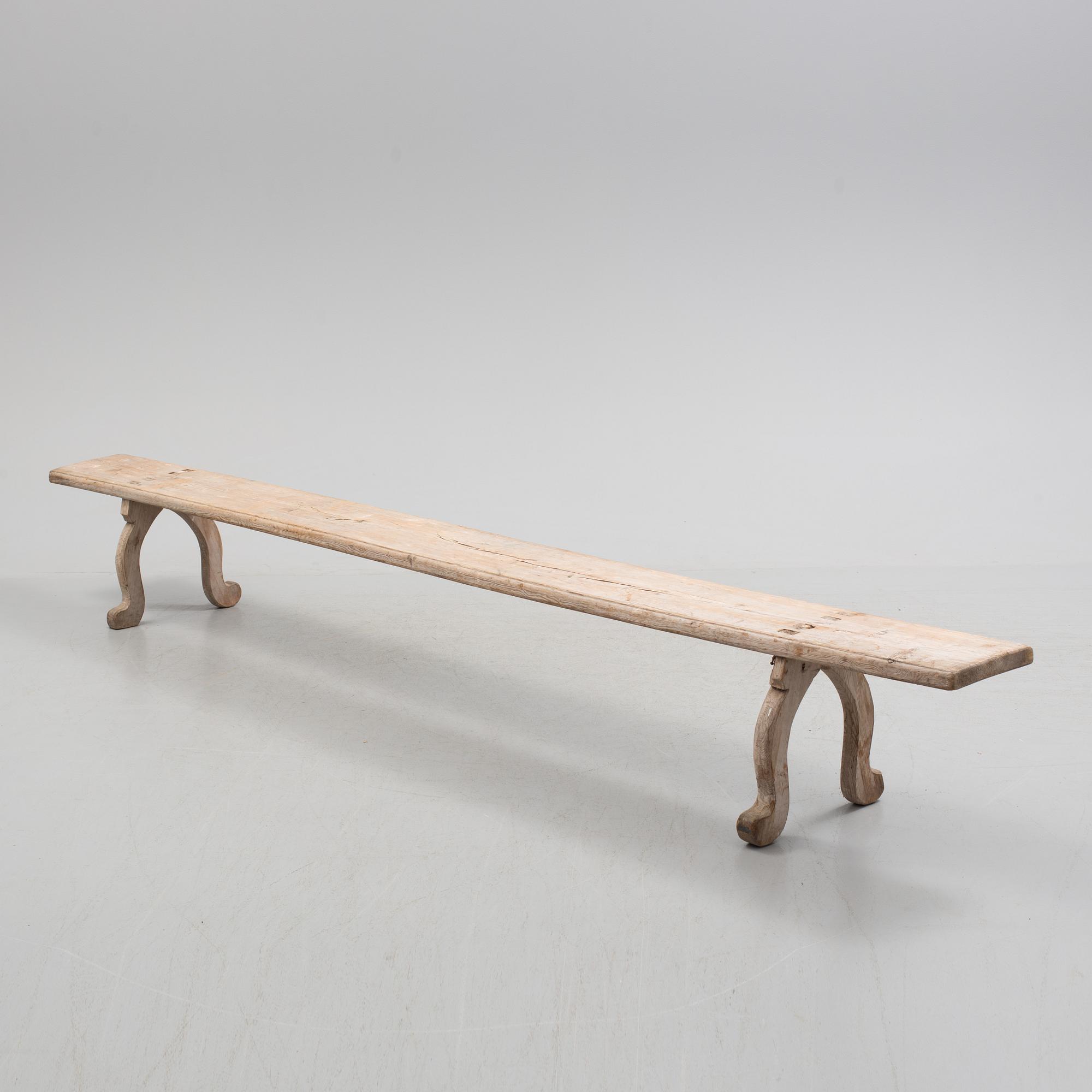 a 19th century wooden bench.
