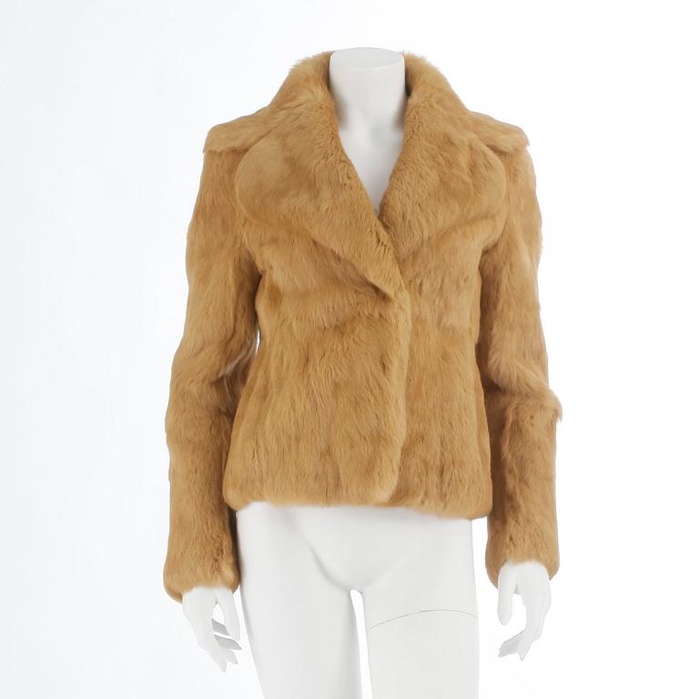 DOLCE & GABBANA, a yellow rabbit fur jacket. Size 38.