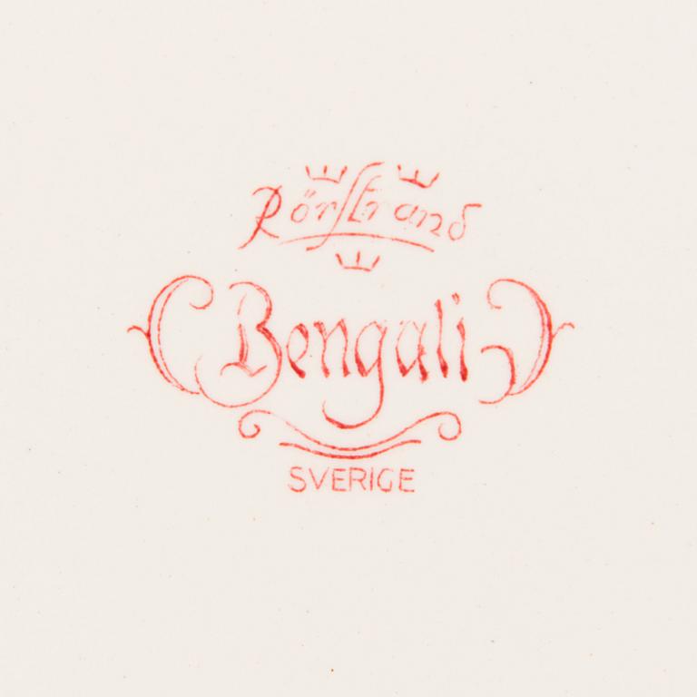 MATSERVIS, 157 delar, flintgods, "Bengali, röd", Rörstrand, 1940-tal.
