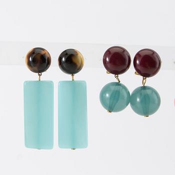 Firma Svenskt Tenn, örhängen, 4 par, "Milano Plätt" och "Milano Sfär".