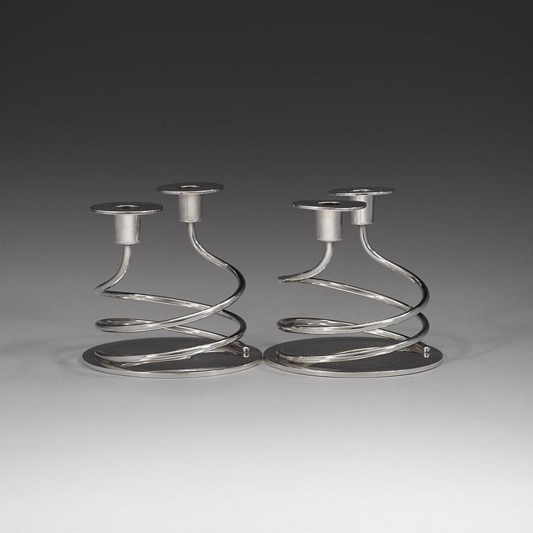 A pair of Anton Michelsen sterling candelabra, Copenhagen Denmark 1935.