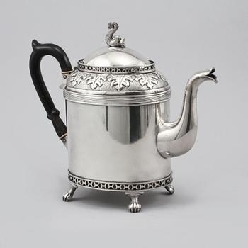 TEKANNA, nysilver, Carl Andreas Kjernås, Göteborg, omkring sekelskiftet 1900.