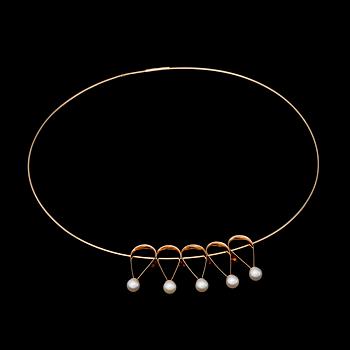 ELIS KAUPPI, a necklace, cultured pearls, 14K gold.