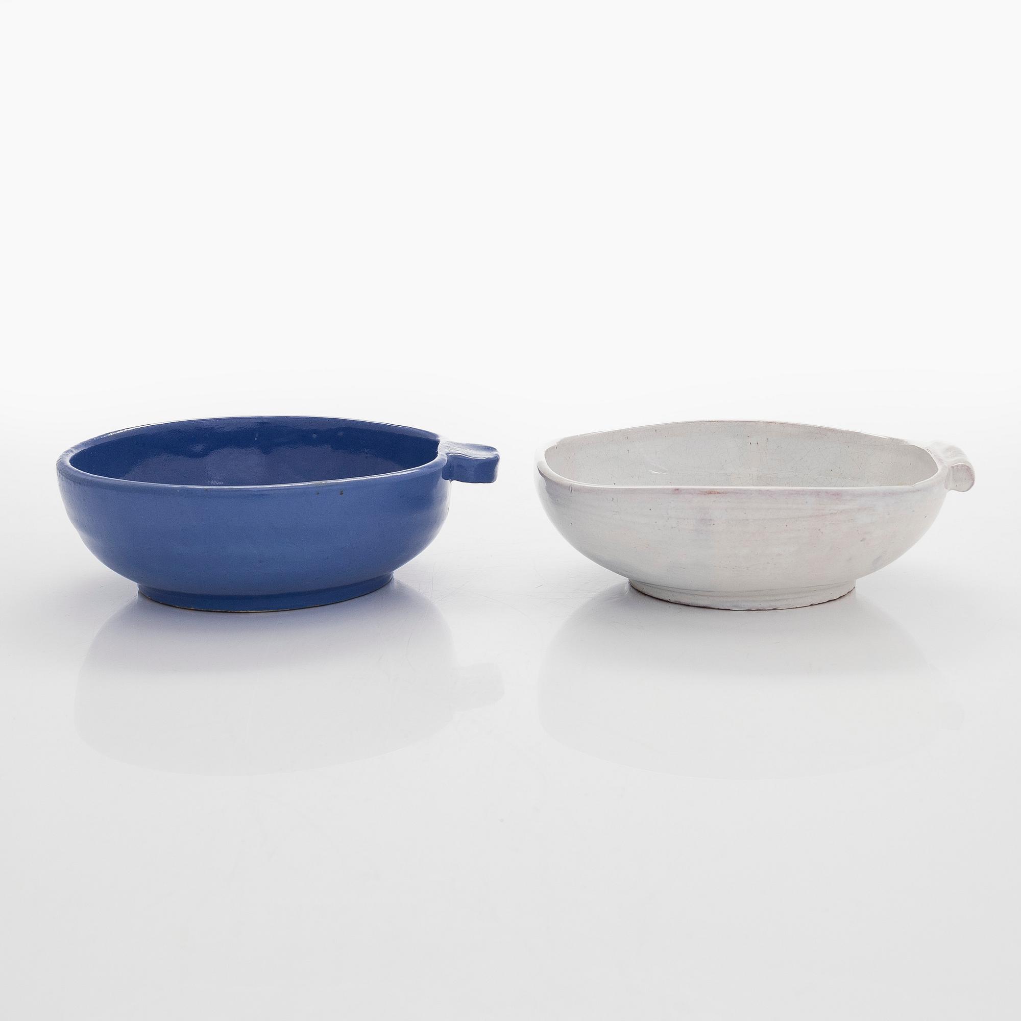 Marita Lybeck, bowls, 2 pcs, red clay, signed ML.