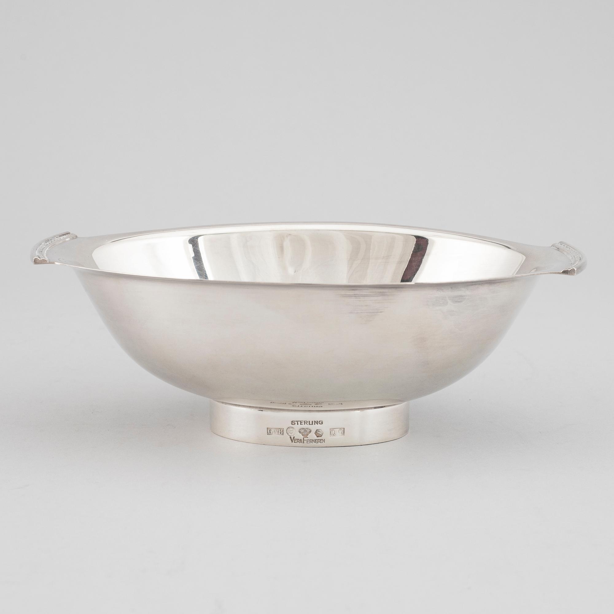 VERA FERNGREN, bowl, silver, GAB, Stockholm 1966.
