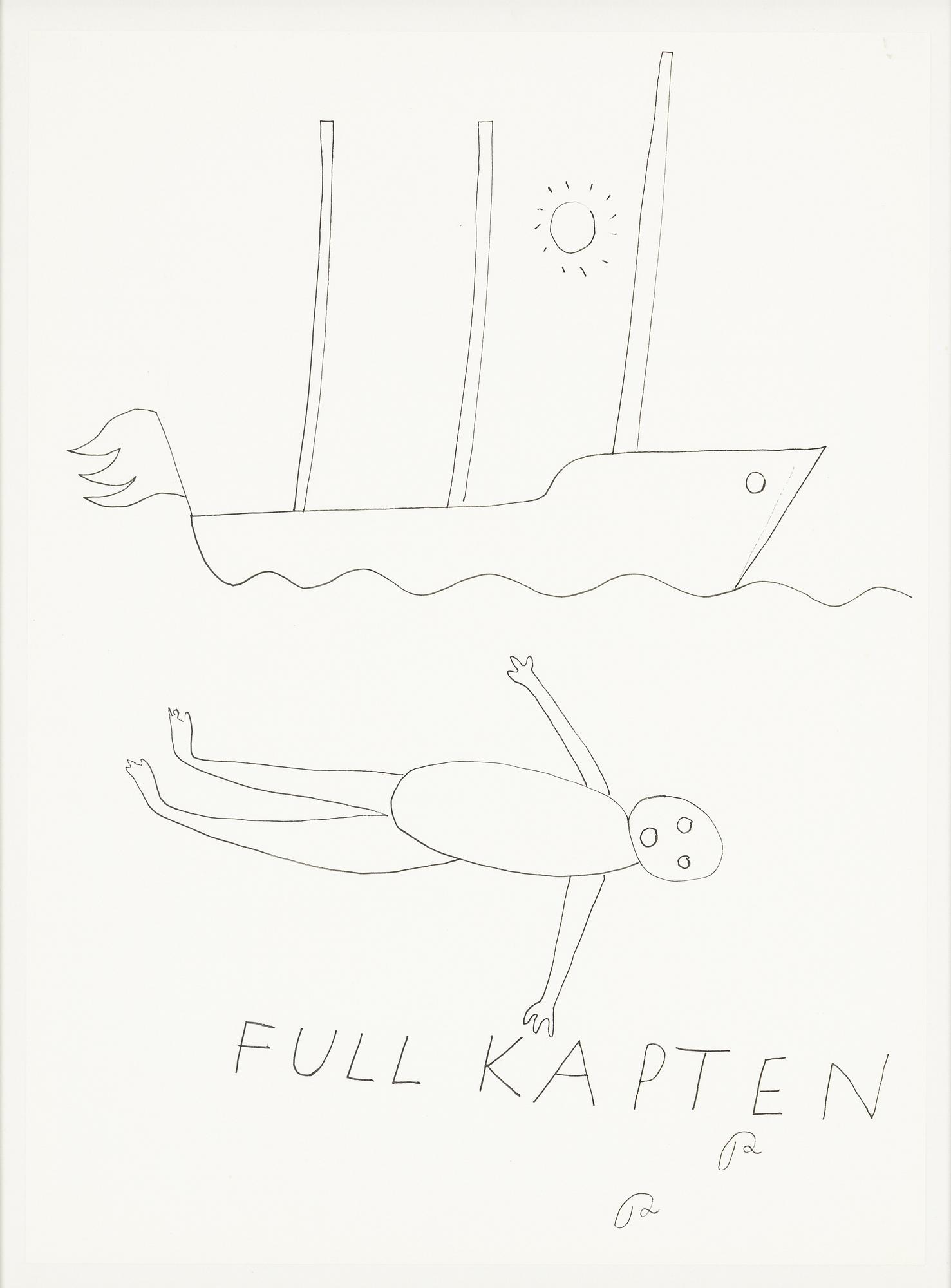 Roger Risberg, indian ink drawing, signed. Executed in 2008.