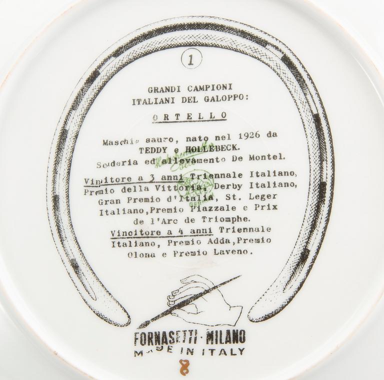 Piero Fornasetti, fat, 2 st, "Grandi Campioni Italiani Galoppo".