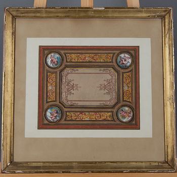 TAKMÅLNING, skiss, akvarell.