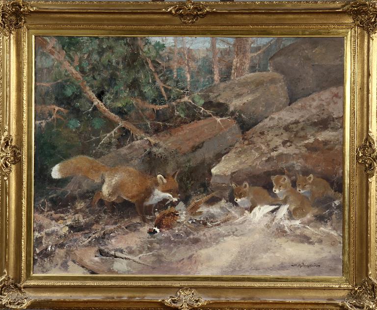 NILS BJÖRKQVIST, olja på duk, sign.