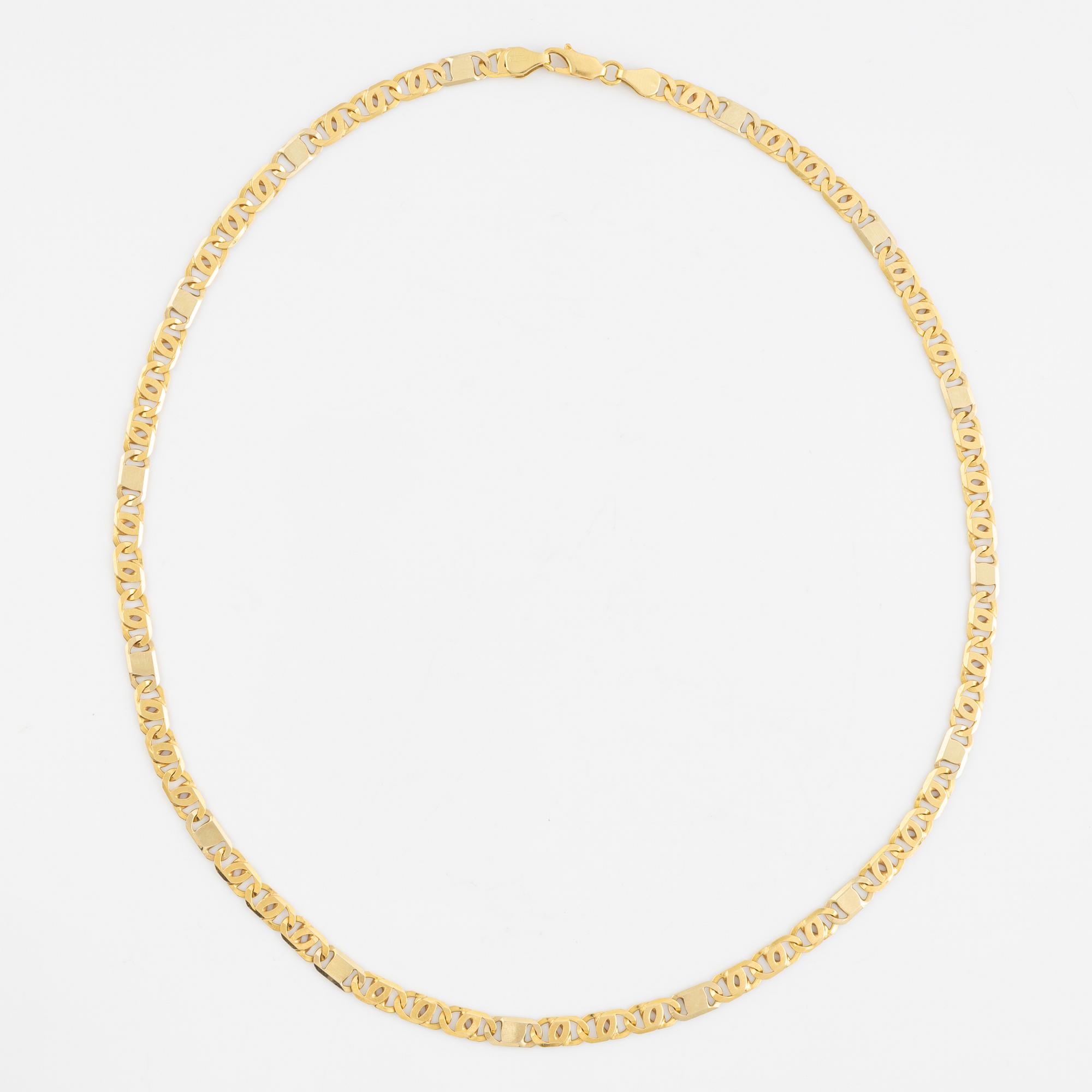18K gold necklace.