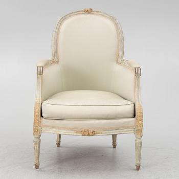 A Louis XVI bergère, late 18th Century.