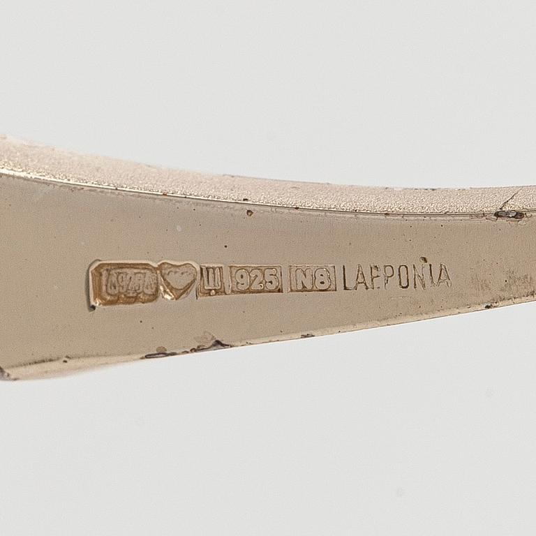 Pekka Hirvonen, kaulakoru, hopeaa, Lapponia, 1990.