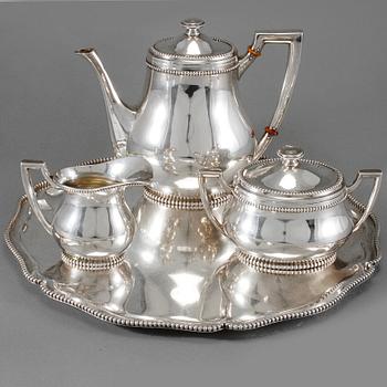 KAFFESERVIS, 4 delar, silver, importstämplat CAK, Göteborg 1919.Vikt 1789 g.