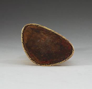A gilt copper Buddha, presumably Qing dynasty, with Qian Long seven character mark.