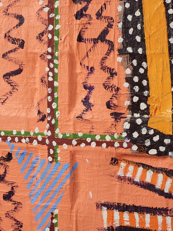 Stephen Buckley, oil on paper on canvas, executed in 1980.