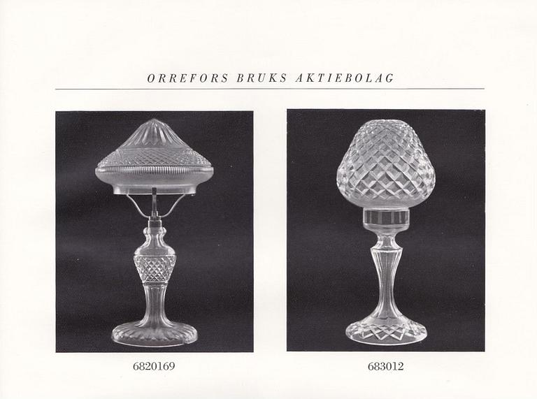 Orrefors, möjligen, bordslampa, 1920-30-tal.