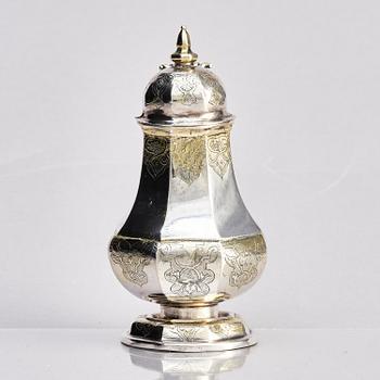 A parcel-gilt silver Chrismarium for holy oil, European probably early 18th century, no makers mark.