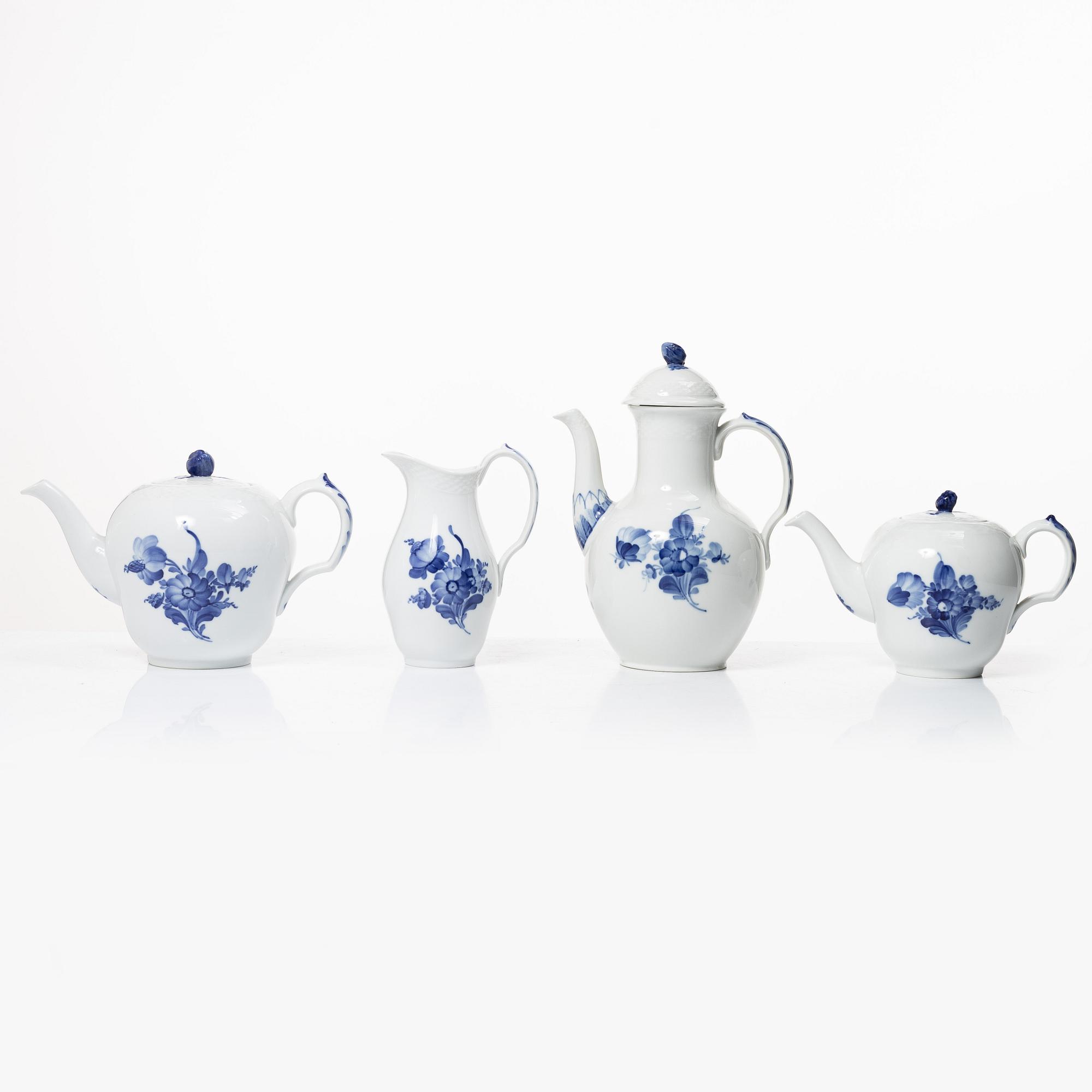 Royal Copenhagen, A 50-piece porcelain 'Blue Flower' coffee and tea service, Denmark.