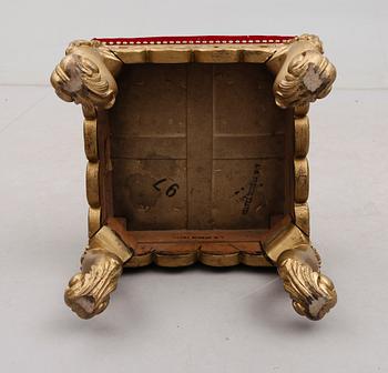 TABURETT, barockstil, omkring år 1900.