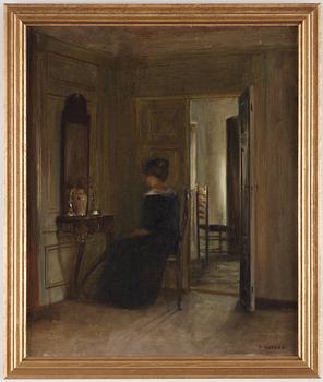 Carl Holsoe, Interior with woman.