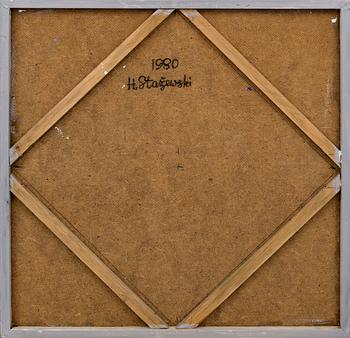 HENRYK STAZEWSKI, akryl på pannå,  a tergo signerad o daterad 1980.