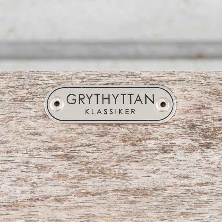 Arthur Lindquist, matbord och 8 karmstolar modell A2, Grythyttans stålmöbler, 2000-tal.