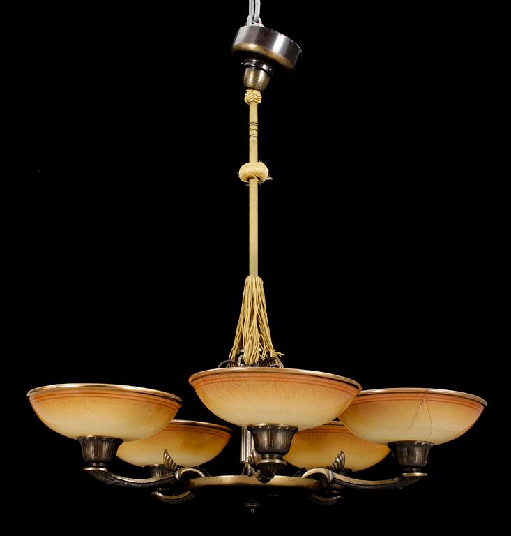 TAKLAMPA, art déco, 1900-talets första hälft. H ca 80.