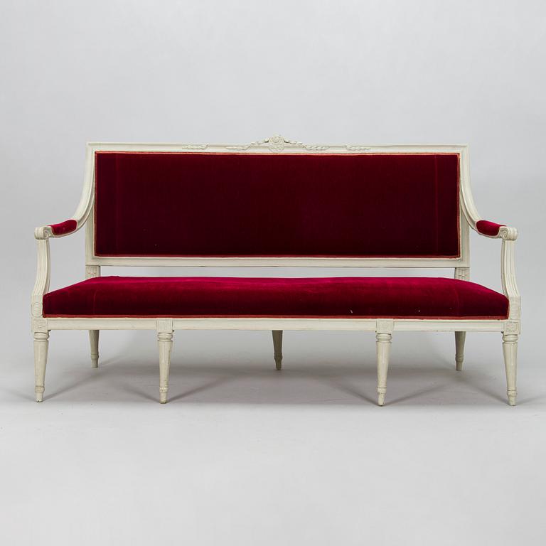 A Swedish Gustavian sofa, late 18th century.