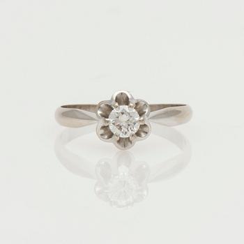 RING, briljantslipad diamant, 18K vitguld. Kultakeskus 1981.