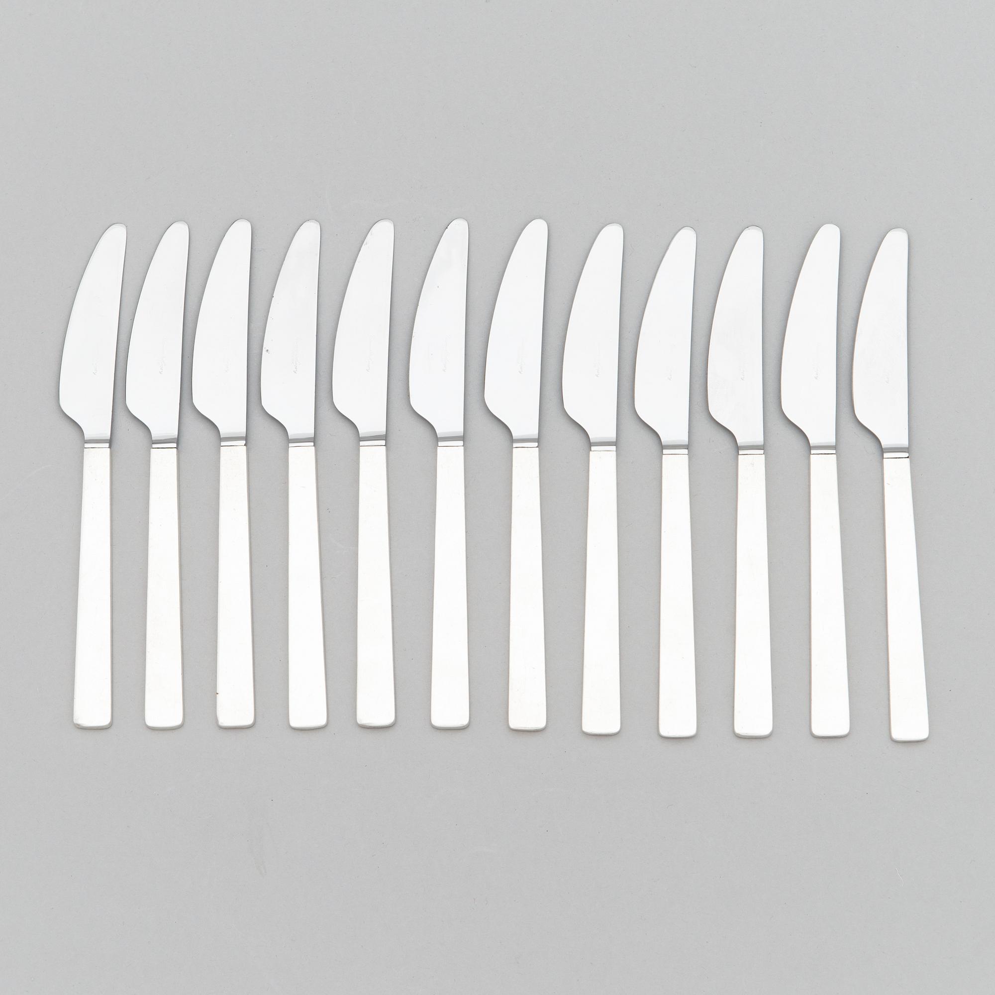 Bertel Gardberg, A 96-piece set of "Birgitta" silver cutlery, marked BG, Hopeatehdas oy, Helsinki 1956-64.