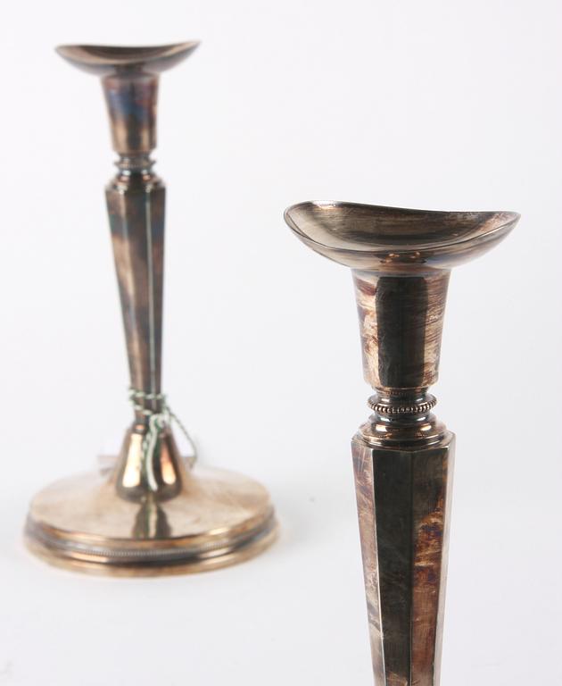 LJUSSTAKAR, ett par, silver, MGAB, Uppsala, 1959.