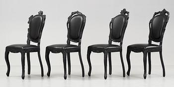 A set of four Maarten Baas 'Smoke dining chairs', Moooi.