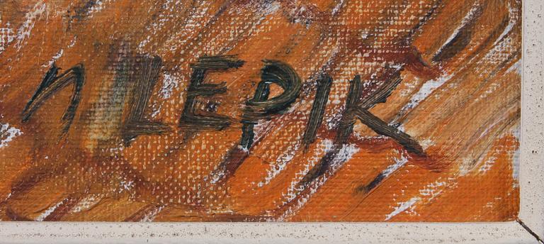 HUGO LEPIK, olja på duk, sign.