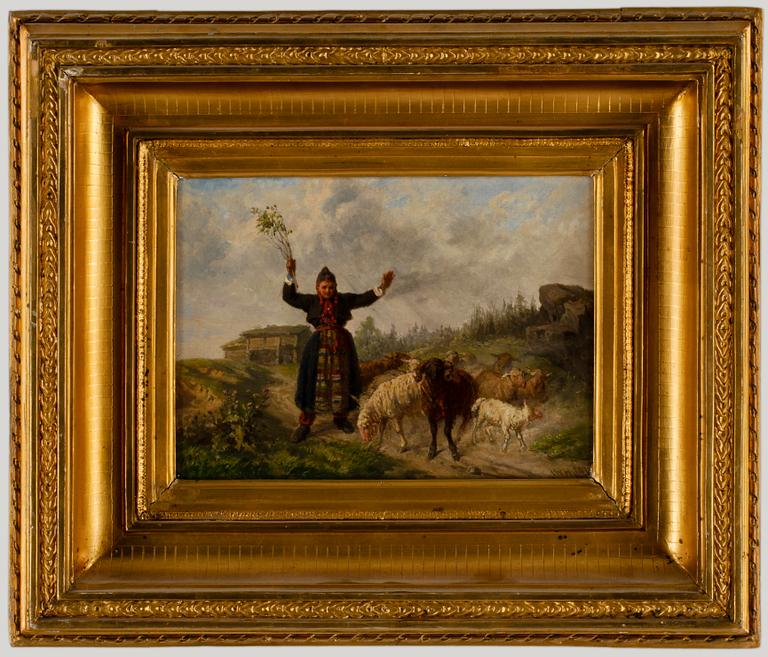 OKÄND KONSTNÄR, olja på duk, otydlig sign, 1800-talets slut.