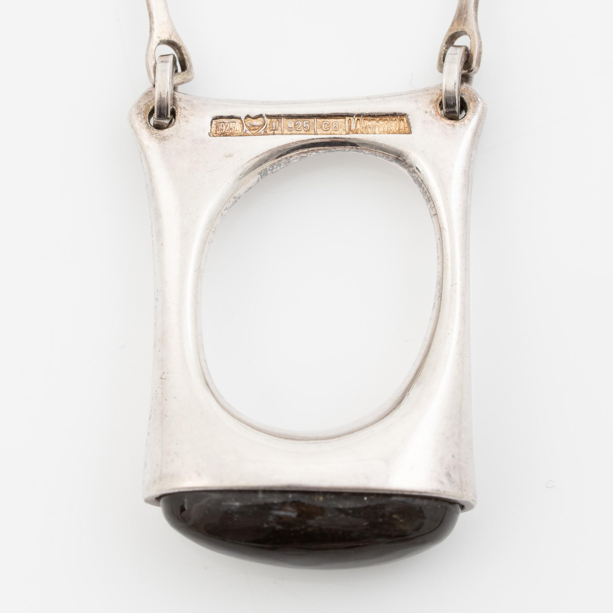 Lapponia, necklace sterling silver and spectrolite, Finland 1980.