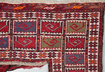 TÄLTBAND/INGÅNG, semiantik Turkmenskt. 
60 x 142.