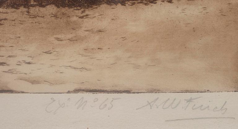 ALFRED WILLIAM FINCH, etsning, Ex: No 65, sign.